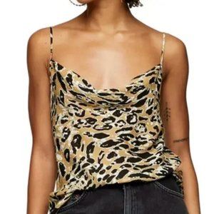 TopShop Cowl Neck Cheetah Print Top